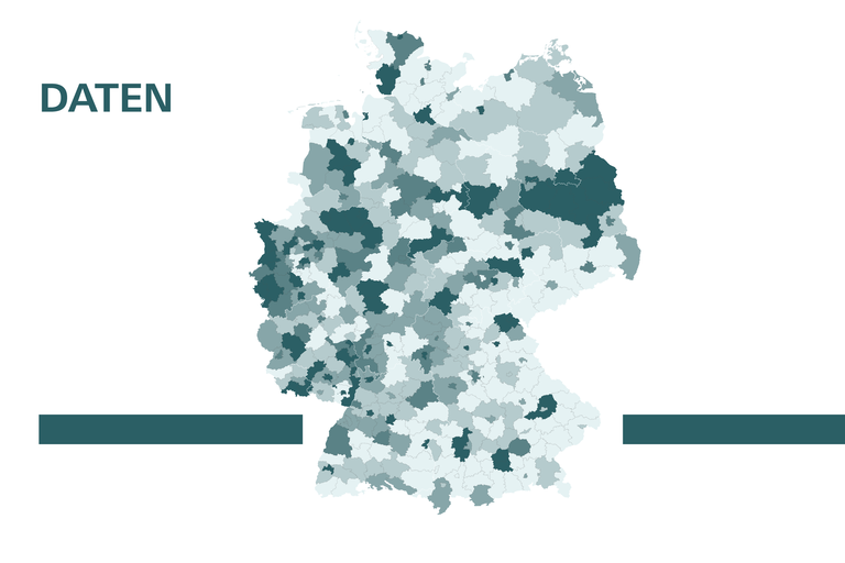 Karte mit dem Anteil befristeter Beschäftigungsverhältnisse auf Kreisebene