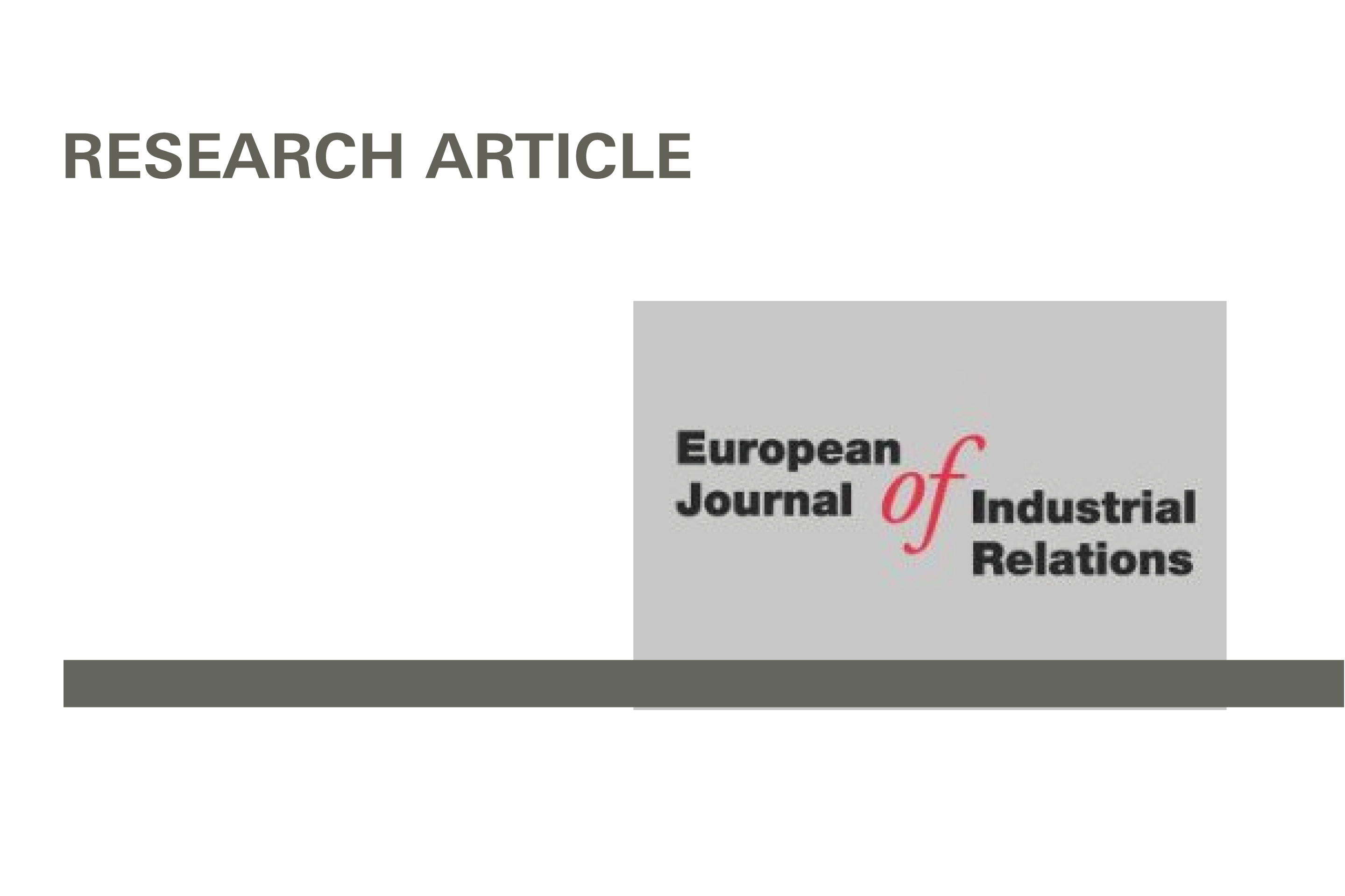 Ausschnitt des Covers der Zeitschrift European Journal of Industrial Relations