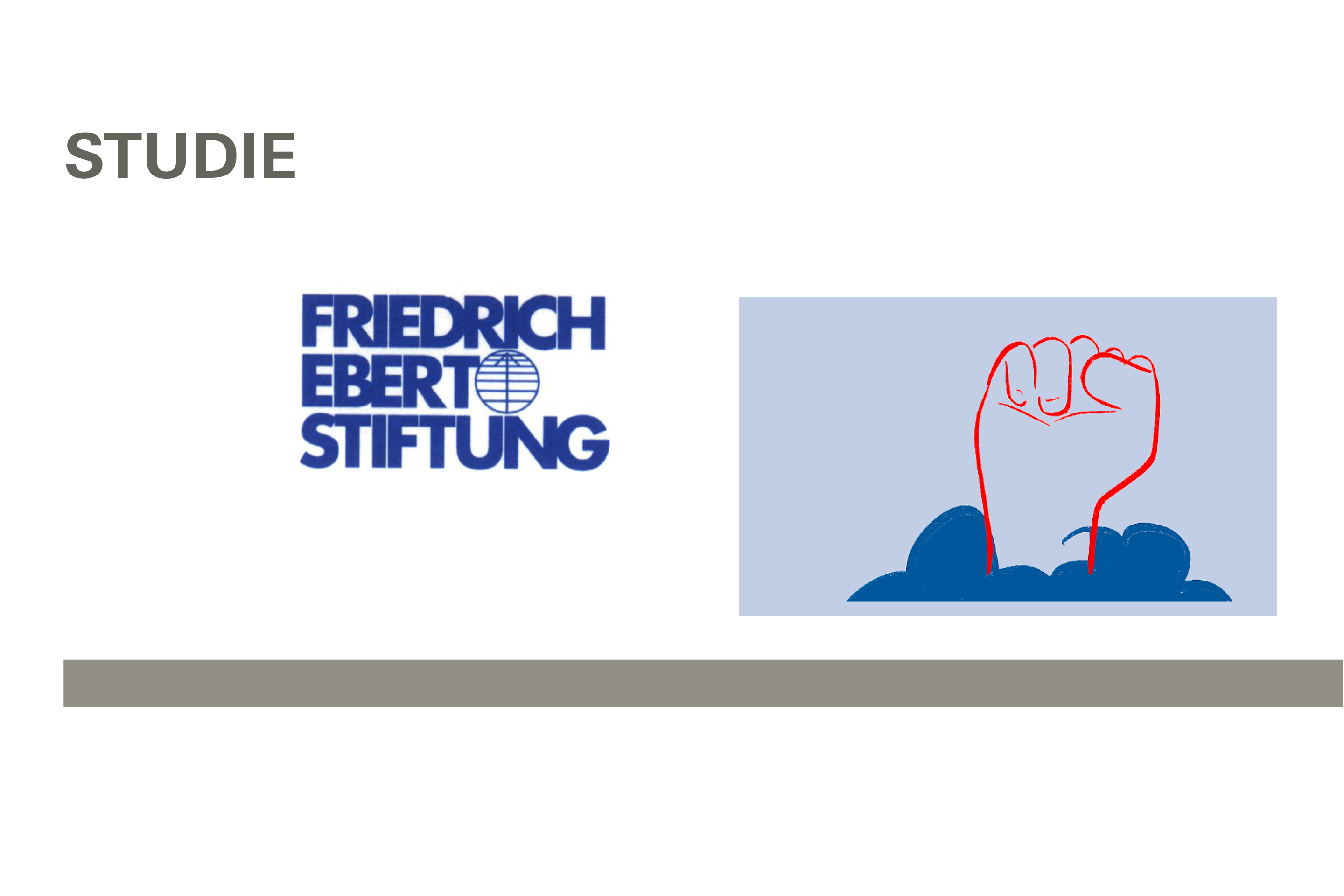 Logo der Friedrich-Ebert-Stiftung und Symbolbild mit kämpferischer Faust