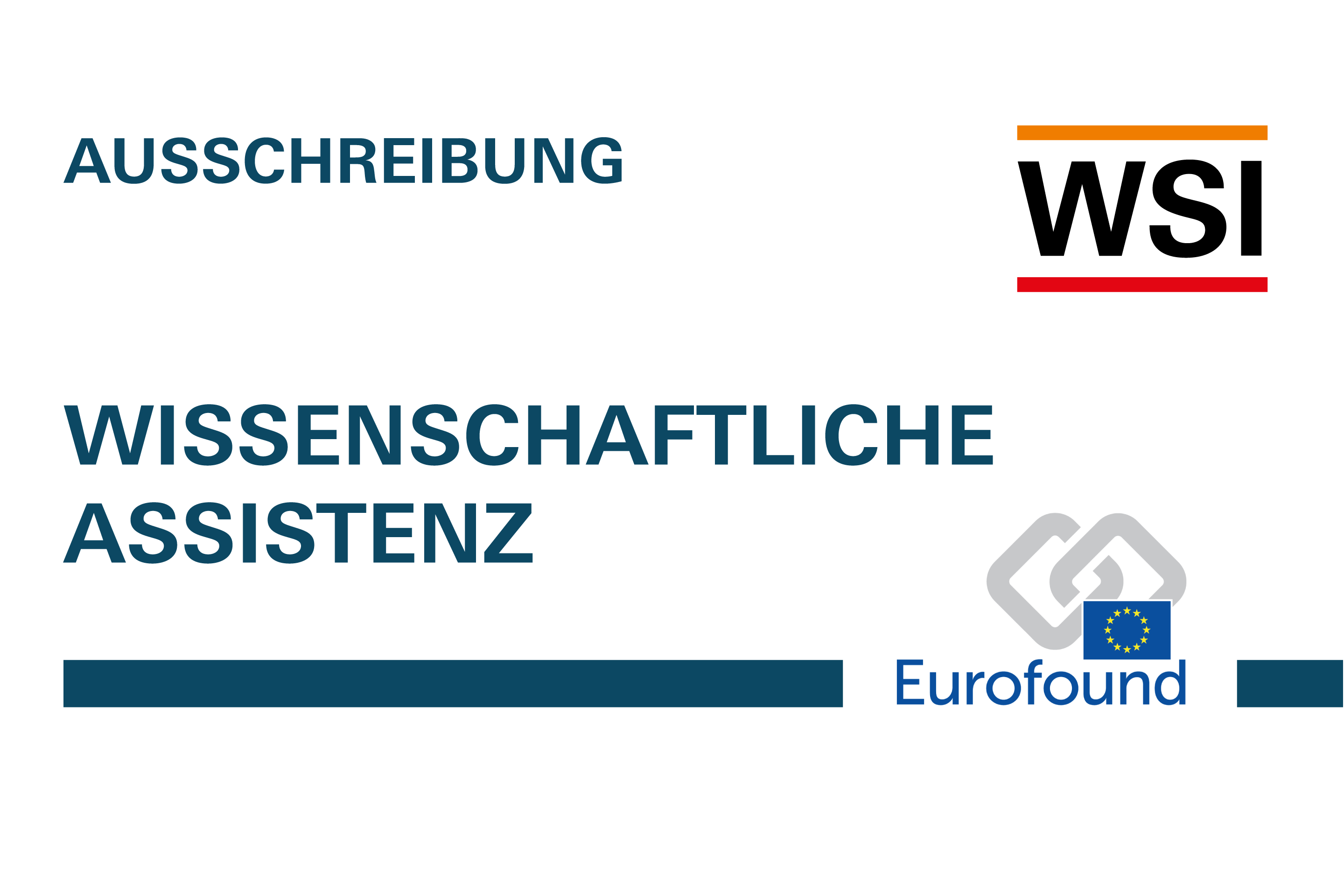 Hinsweis auf Stellenausschreibung mit WSI-Logo und Logo von Eurofound